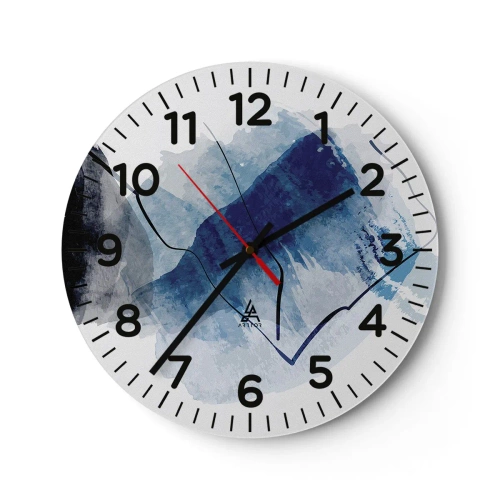 Wanduhr - Glasuhr - Eisberg - 40x40 cm