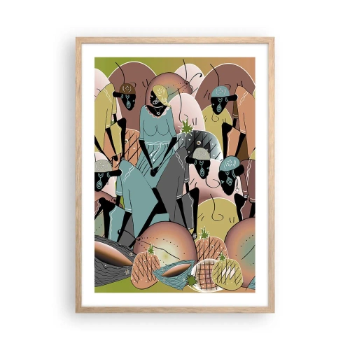 Poster in einem Rahmen aus heller Eiche - Ein toller Urlaub steht bevor - 50x70 cm