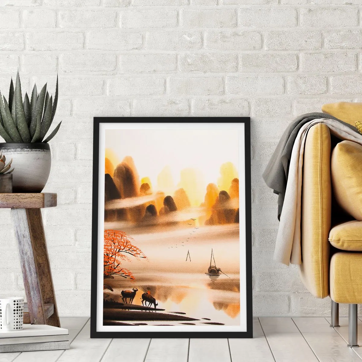 Poster in einem schwarzem Rahmen - Weiter als im Fernosten - 70x100 cm