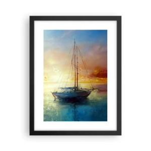 Poster in einem schwarzem Rahmen - In einer goldenen Bucht - 30x40 cm