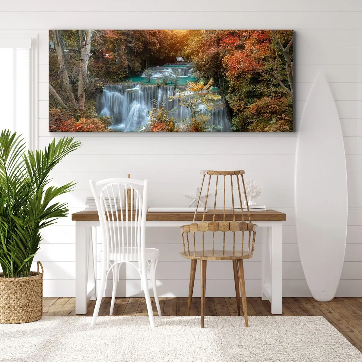 Bild auf Leinwand - Leinwandbild - Versteckter Schatz des Waldes - 90x30 cm