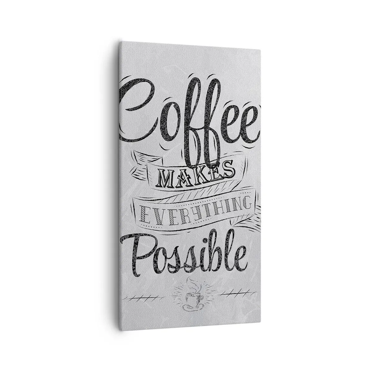 Bild auf Leinwand - Leinwandbild - Wie kann man Kaffee nicht lieben? - 55x100 cm