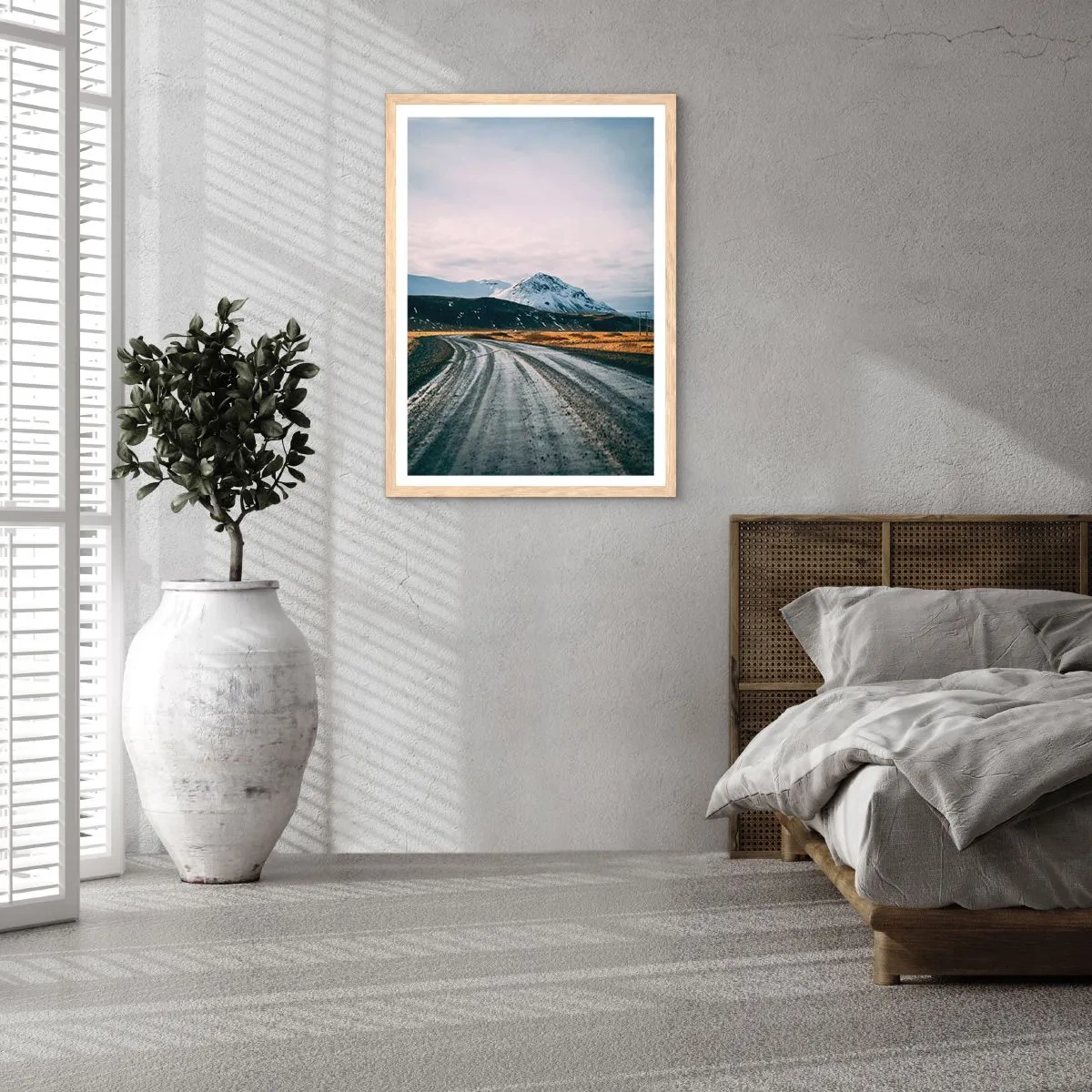 Poster in einem Rahmen aus heller Eiche - Im isländischen Flair - 30x40 cm