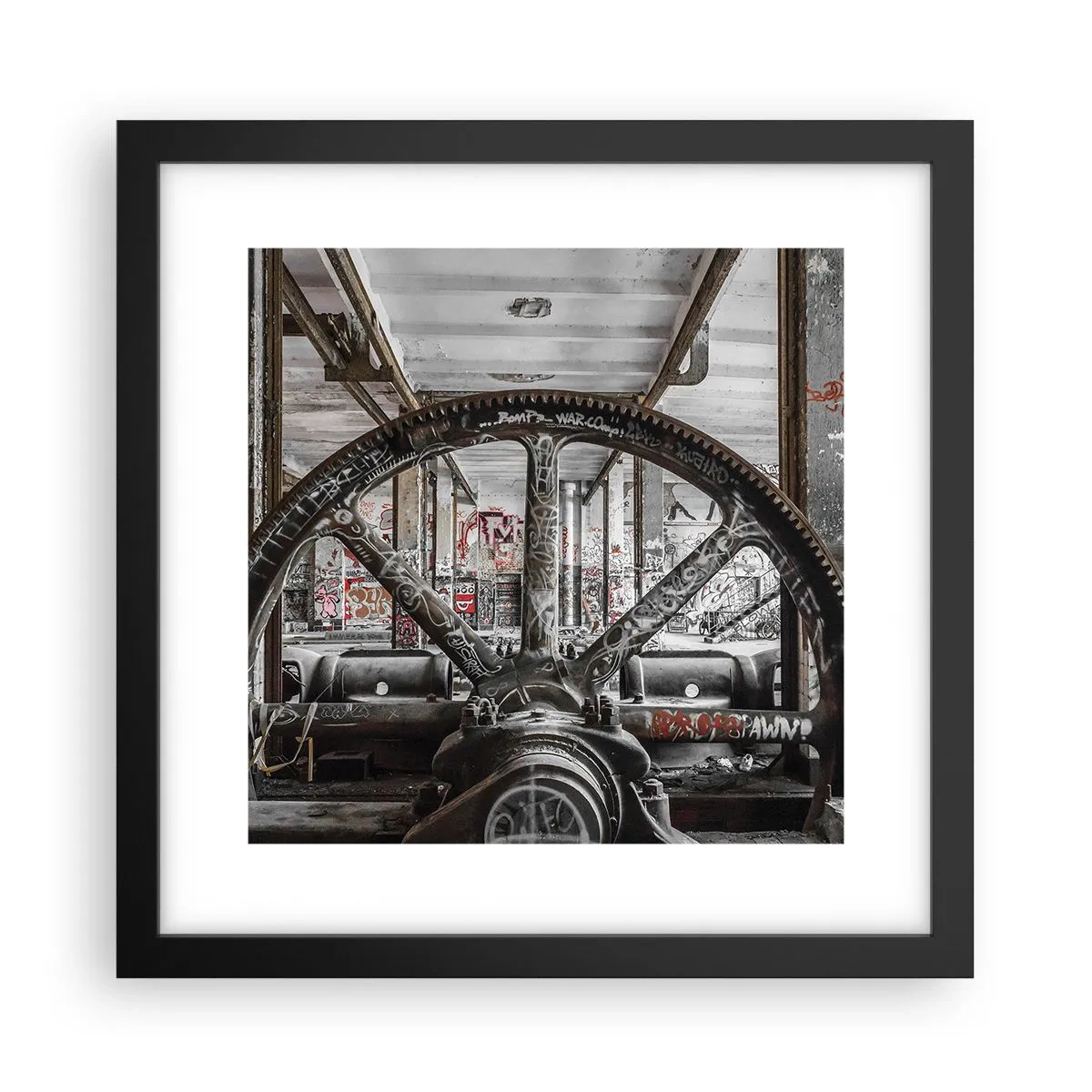 Poster in einem schwarzem Rahmen - Das geheime Leben der Fabrik - 30x30 cm