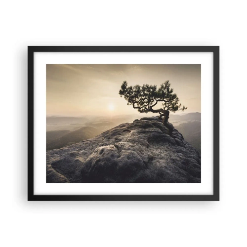 Poster in einem schwarzem Rahmen - Das Leben gewinnt immer - 50x40 cm