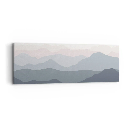 Bild auf Leinwand - Leinwandbild - Wellen der Berge - 90x30 cm