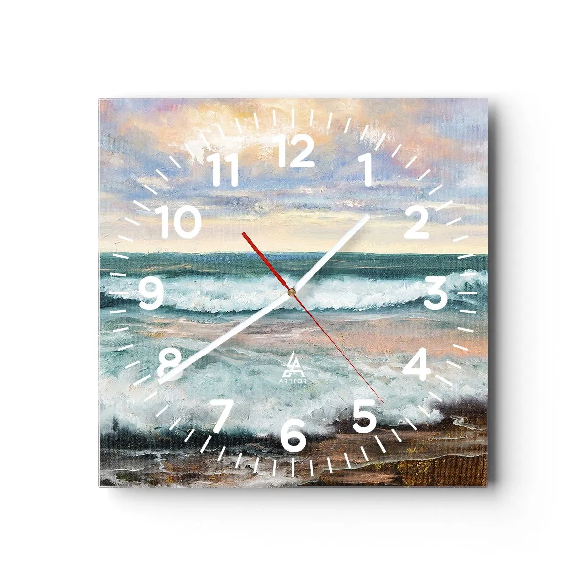 Wanduhr - Glasuhr - Hier werden Sie Ihre Seele baumeln lassen - 40x40 cm