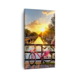 Bild auf Leinwand - Leinwandbild - Frühlingsmorgen in Amsterdam - 45x80 cm