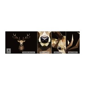 Fototapeten Muster Selbstklebend Deluxe Sticker - Kubistischer Hirsch - Tiere, Reh, Grafik - 100x30 cm