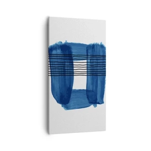 Bild auf Leinwand - Leinwandbild - Blaue und schwarze Komposition - 55x100 cm