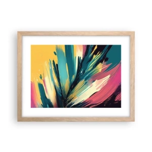 Poster in einem Rahmen aus heller Eiche - Komposition – eine Explosion der Freude - 40x30 cm
