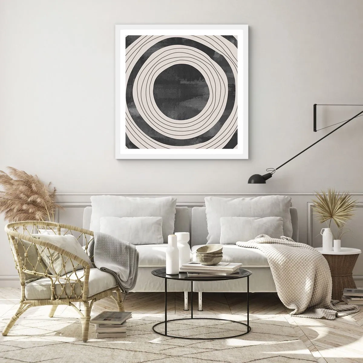 Poster in einem weißen Rahmen - Auf den Punkt gebracht - 60x60 cm
