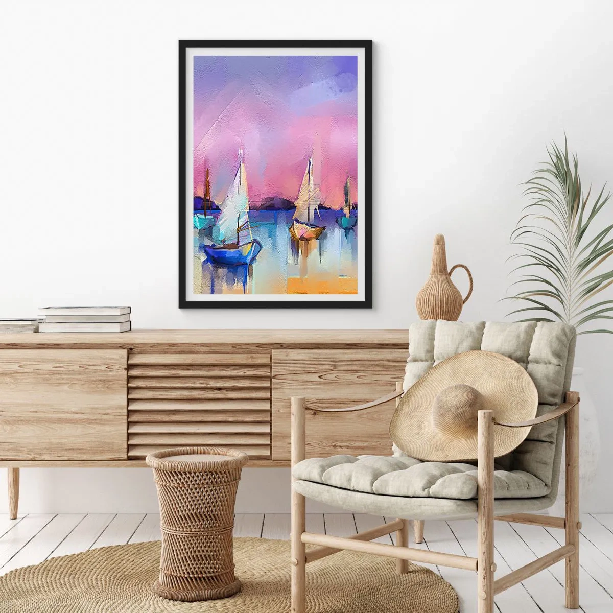 Poster in einem schwarzem Rahmen - Richtung: breites Wasser - 30x40 cm