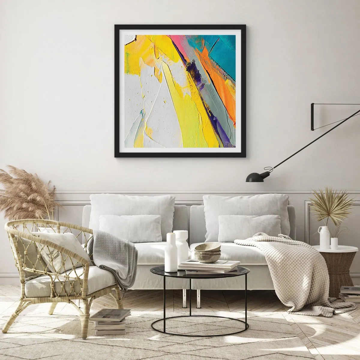 Poster in einem schwarzem Rahmen - Die Anatomie des Lichts - 50x50 cm