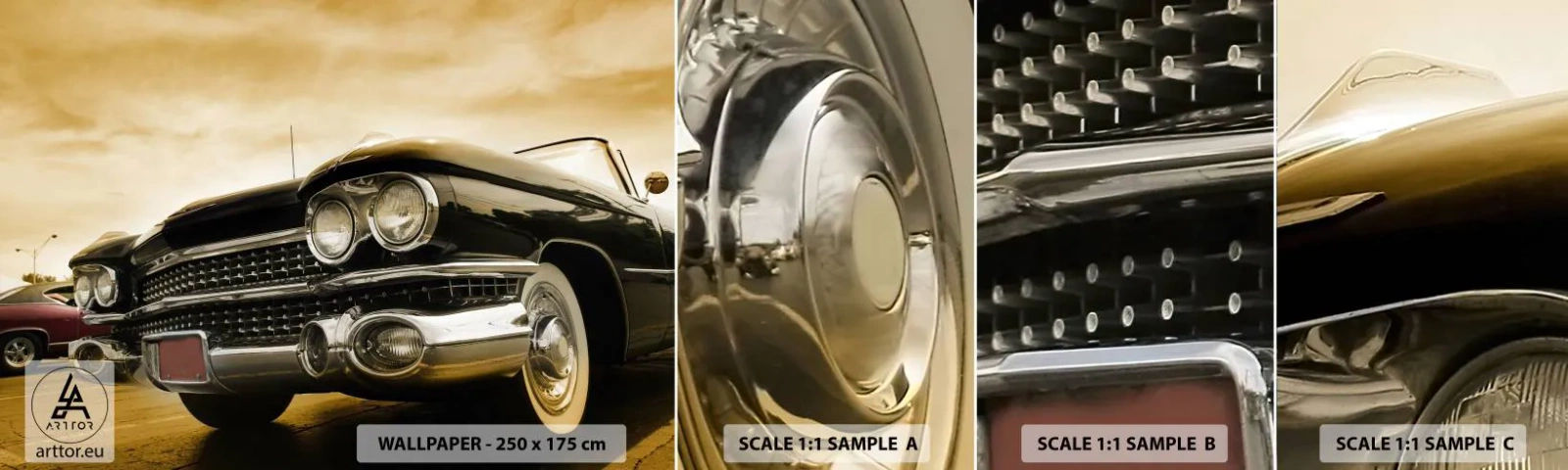 Fototapetenmuster Standard Eco - Klassiker vergehen nie - Auto, Automobil, Retro - 100x30 cm