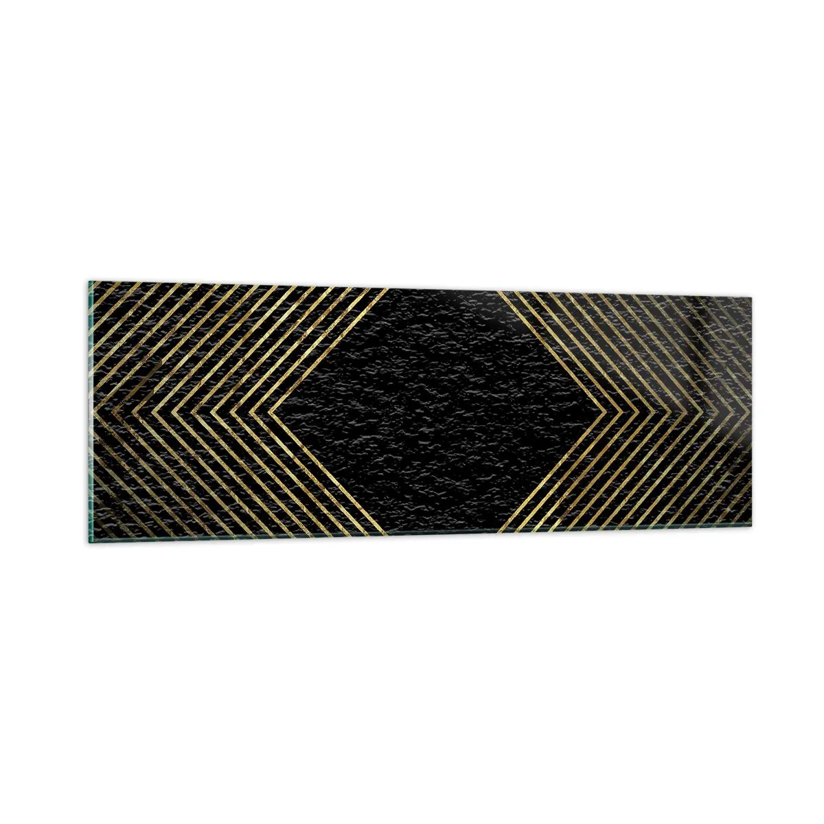 Glasbild - Bild auf glas - Geometrie im glamourösen Stil - 90x30 cm