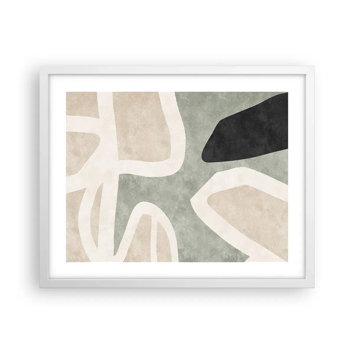 Poster in einem weißen Rahmen - Komposition mit schwarzem Motiv - 50x40 cm