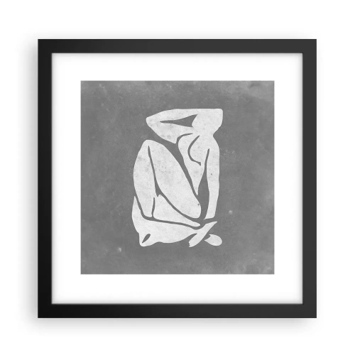 Poster in einem schwarzem Rahmen - In Gedanken versunken - 30x30 cm