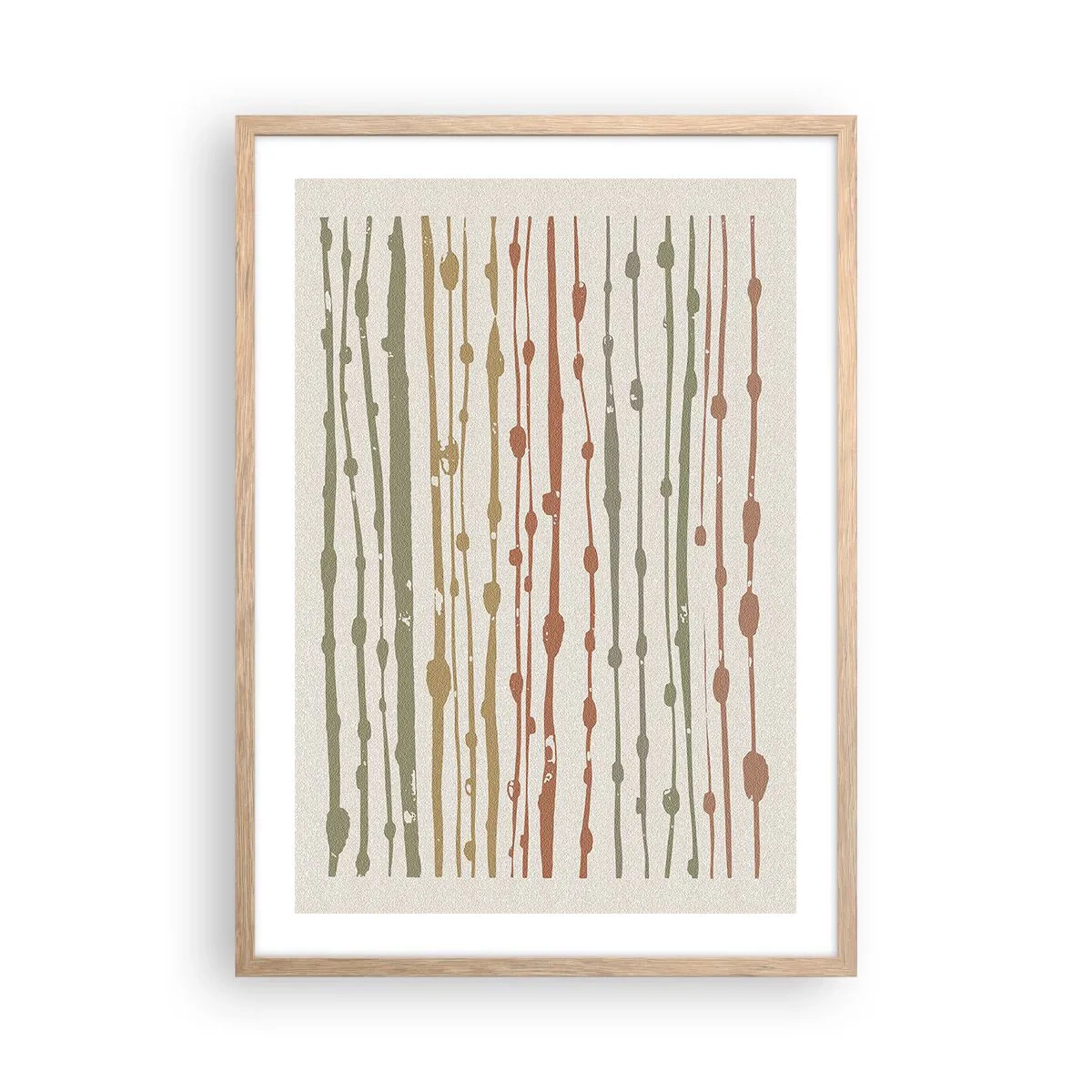 Poster in einem Rahmen aus heller Eiche - Musikalische Notation von Farben - 50x70 cm