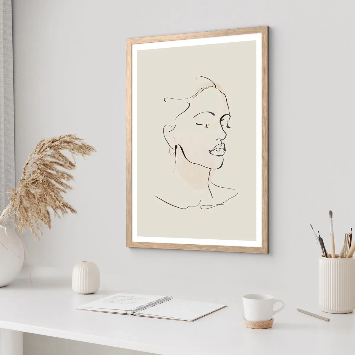 Poster in einem Rahmen aus heller Eiche - Eine bestimmte Linie - 61x91 cm