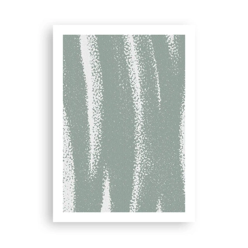Poster - Eine minimalistische Komposition in Grün- und Weißtönen - 50x70cm - Abstraktion im Winterklima - Moderne Wanddekoration für Wohnzimmer und Schlafzimmer ARTTOR