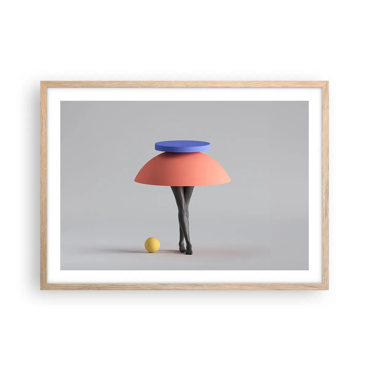 Poster in einem Rahmen aus heller Eiche - Surrealistische Komposition - 70x50 cm