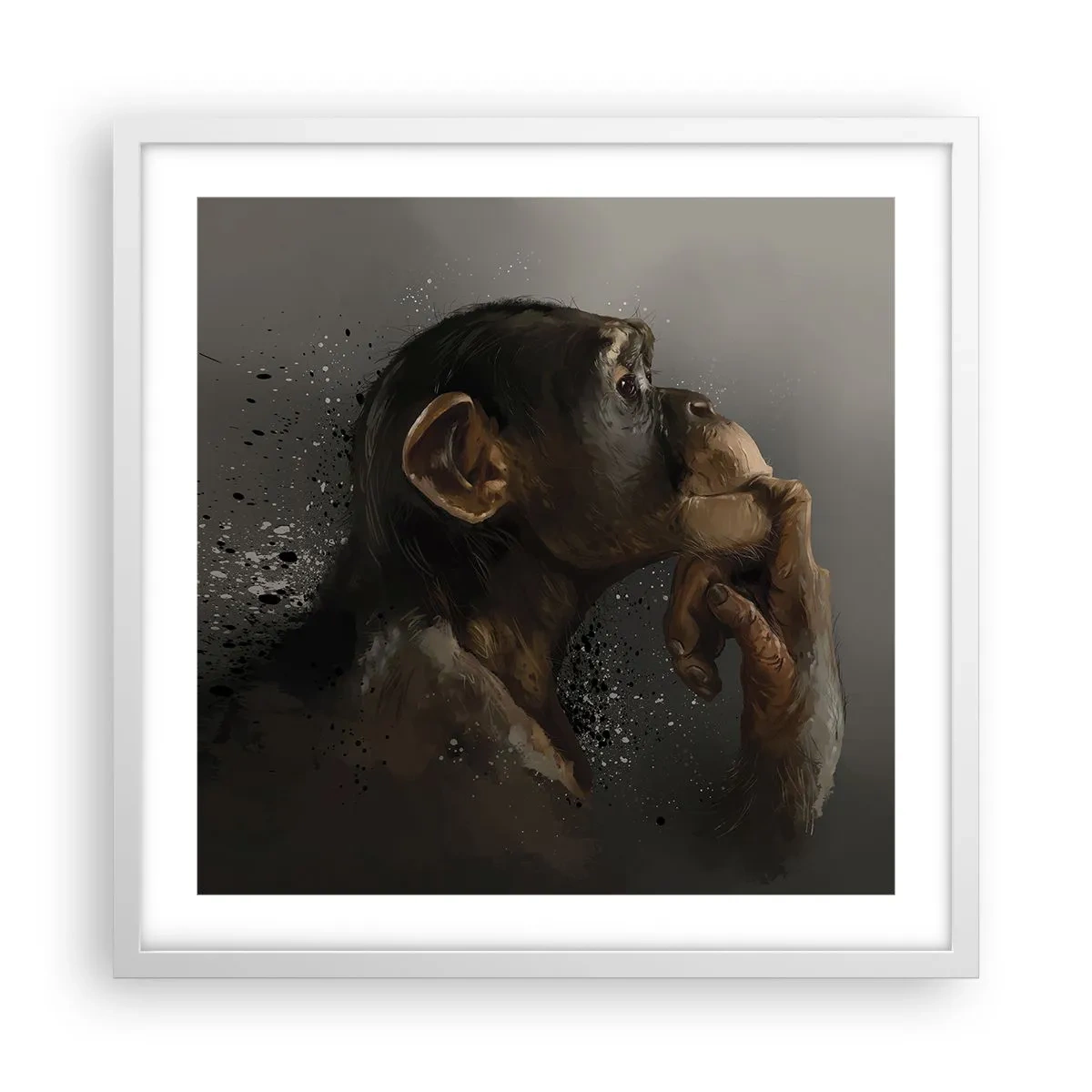 Poster in einem weißen Rahmen - Sicherlich ein Denker - 50x50 cm