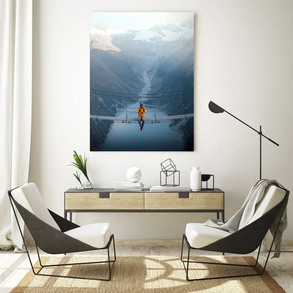 Glasbild - Bild auf glas - Entzückt in der Schwebe - 70x100 cm