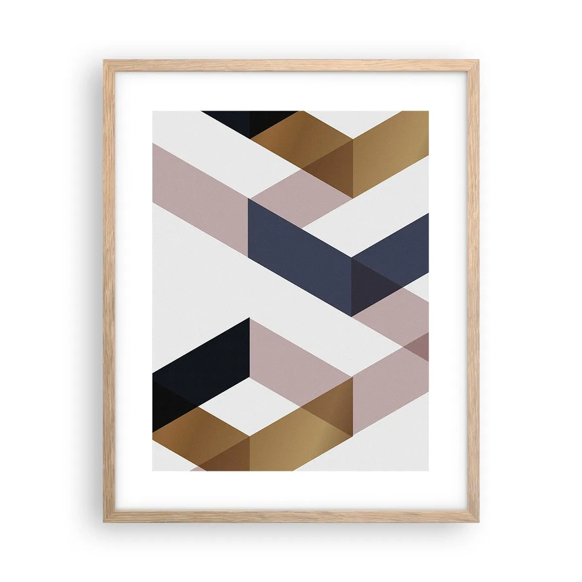 Poster in einem Rahmen aus heller Eiche - Ebenen und Winkel - 40x50 cm