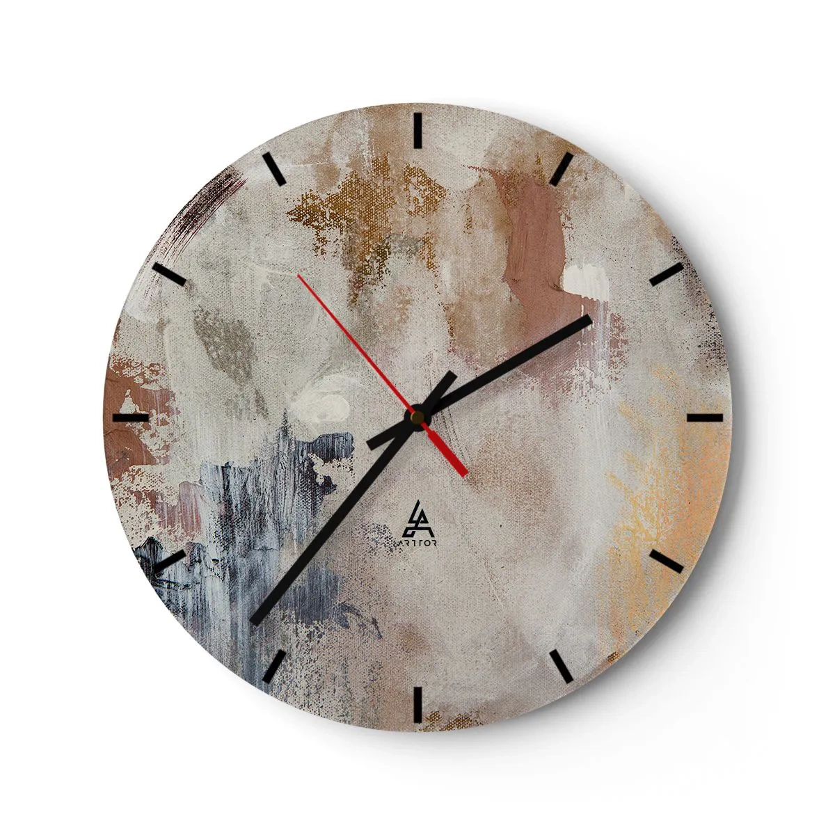 Wanduhr - Glasuhr - Neblige Abstraktion - 40x40 cm