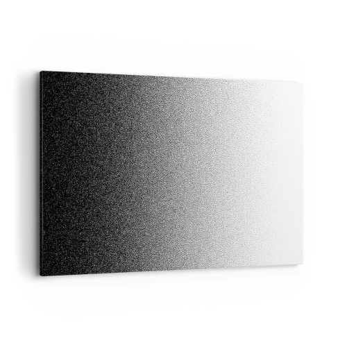 Bild auf Leinwand - Leinwandbild - Minimalistischer Schwarz-Weiß-Farbverlauf im Punkt - 120x80cm - Dem Licht entgegen - Moderne Wanddekoration für Wohnzimmer und Schlafzimmer ARTTOR