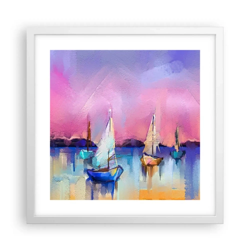Poster in einem weißen Rahmen - Richtung: breites Wasser - 40x40 cm