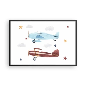 Poster in einem schwarzem Rahmen - Wir warten, Herr Pilot! - 91x61 cm