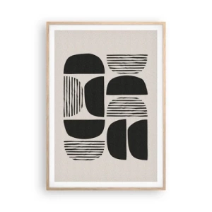 Poster in einem Rahmen aus heller Eiche - Halbherzige Deals - 70x100 cm