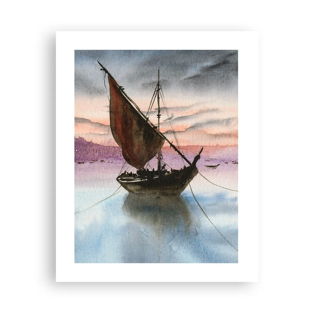 Poster - Abend am Hafen - 40x50 cm