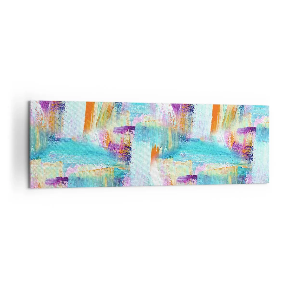 Bild auf Leinwand - Leinwandbild - Farbenfrohe Abstraktion mit dynamischen Pinselstrichen - 160x50cm - Fröhlicher Labyrinth-Liner - Moderne Wanddekoration für Wohnzimmer und Schlafzimmer ARTTOR