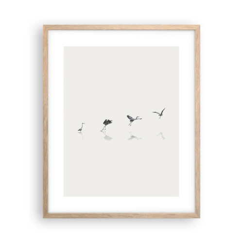 Poster in einem Rahmen aus heller Eiche - Vier einfache Schritte - 40x50 cm