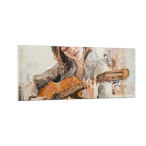 Glasbild - Bild auf glas - Konzert für Gitarre und Mädchenherz - 100x40 cm