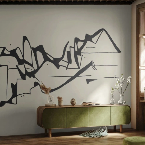Fototapete Premium Canvas - Vielleicht eine Landschaft - Minimalismus, Stück, Linie - 400x280 cm