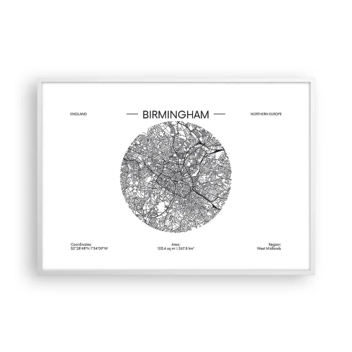 Poster in einem weißen Rahmen - Anatomie von Birmingham - 100x70 cm