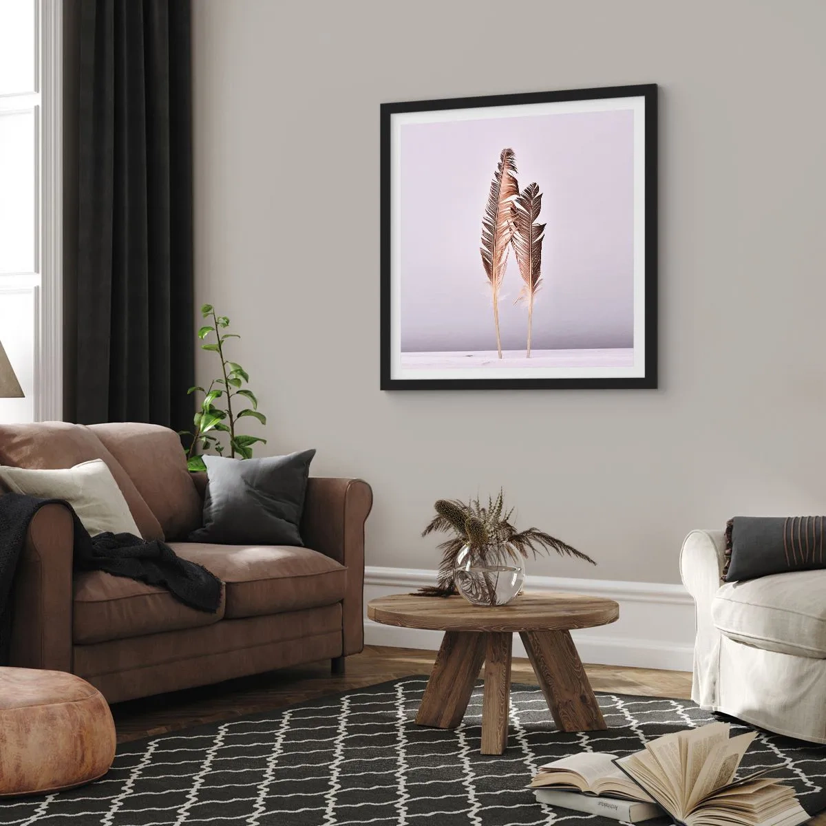 Poster in einem schwarzem Rahmen - Gegen das Nichts - 40x40 cm