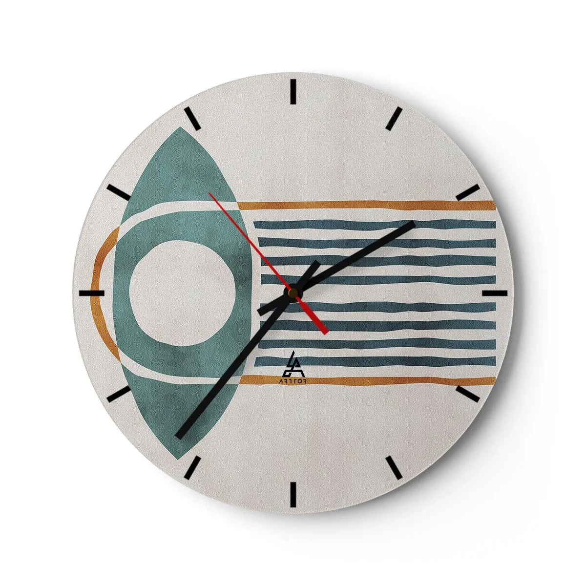 Wanduhr - Glasuhr - Zeichen und Rituale - 40x40 cm