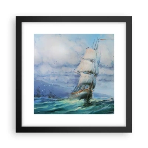 Poster in einem schwarzem Rahmen - Guter Wind - 30x30 cm