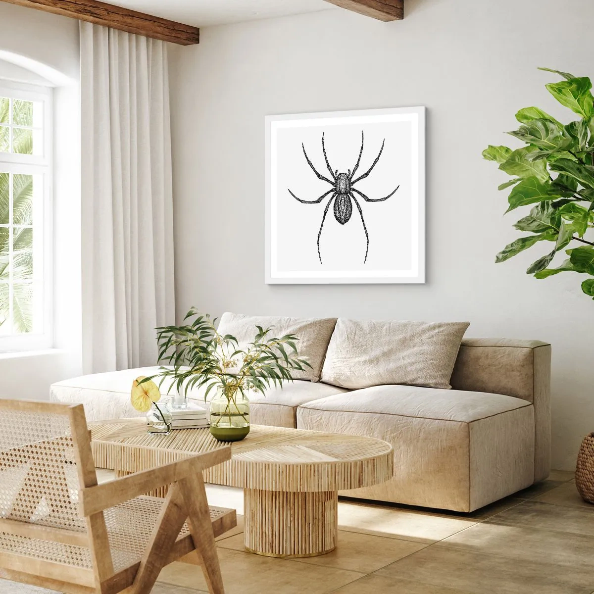 Poster in einem weißen Rahmen - Beunruhigende Präzision - 40x40 cm