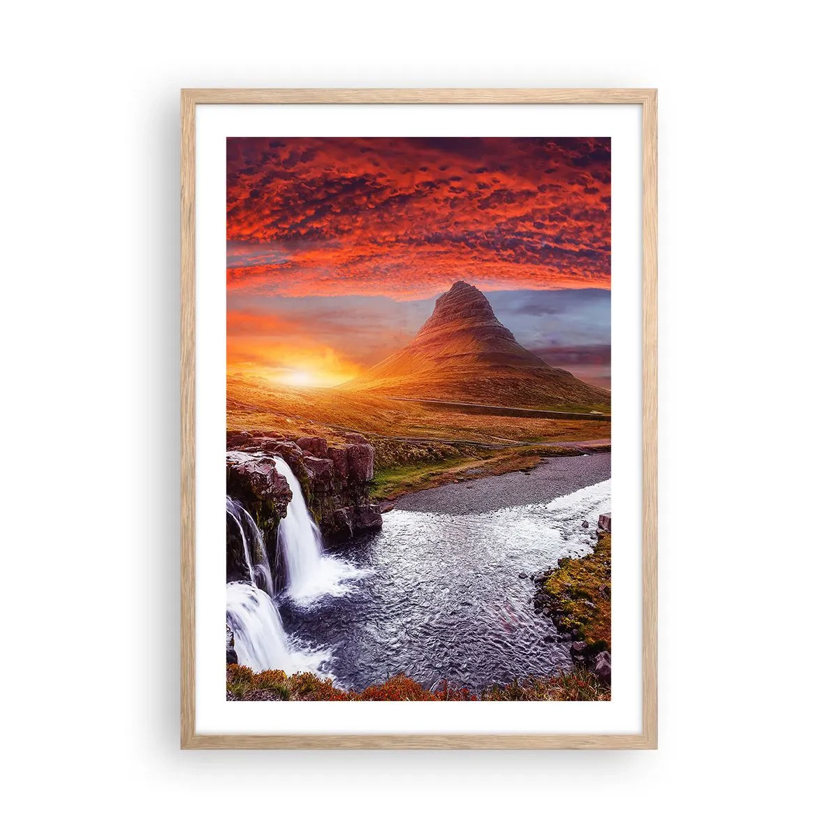 Poster in einem Rahmen aus heller Eiche - Ein Blick auf Mittelerde - 50x70 cm