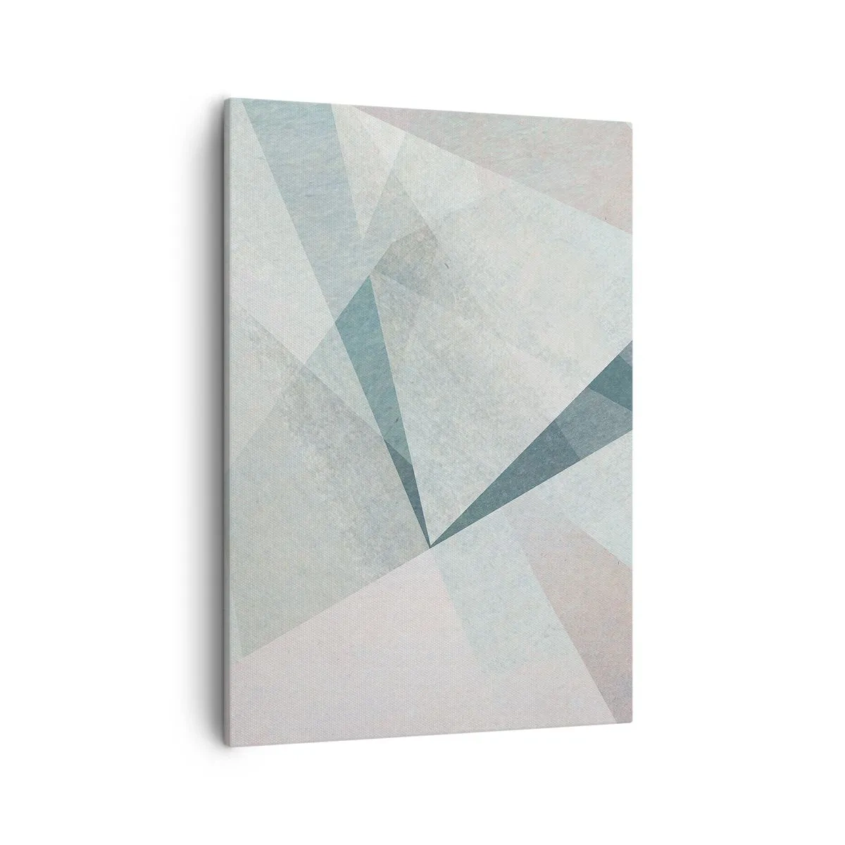 Bild auf Leinwand - Leinwandbild - Geometrische Formen in Pastelltönen von Blau und Grau - 50x70cm - Einfach aber dynamisch - Moderne Wanddekoration für Wohnzimmer und Schlafzimmer ARTTOR
