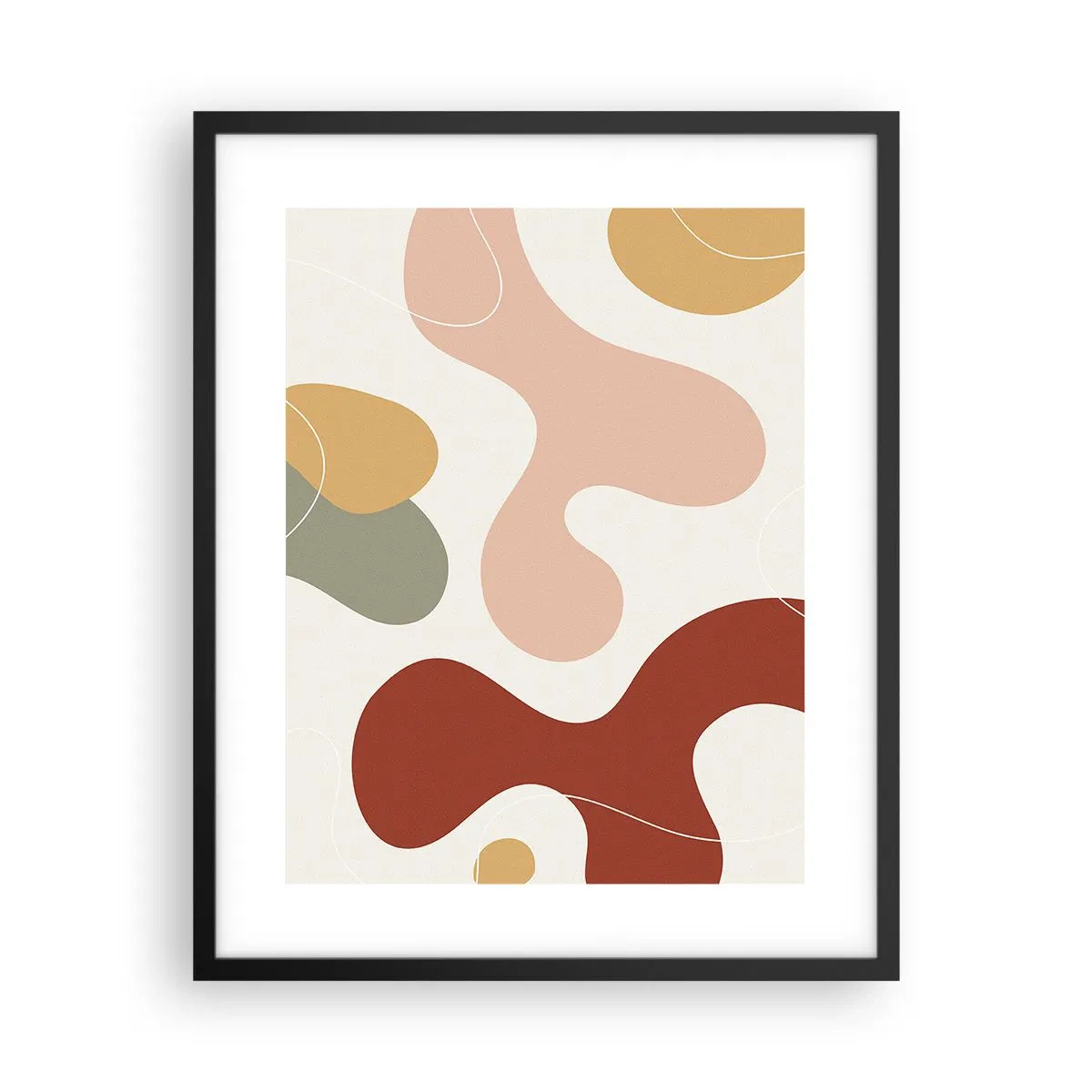 Poster in einem schwarzem Rahmen - Kringel oder Schnörkel? - 40x50 cm