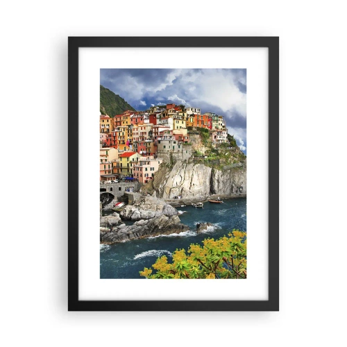 Poster in einem schwarzem Rahmen - Eine Gruppe umarmt die Felsen - 30x40 cm