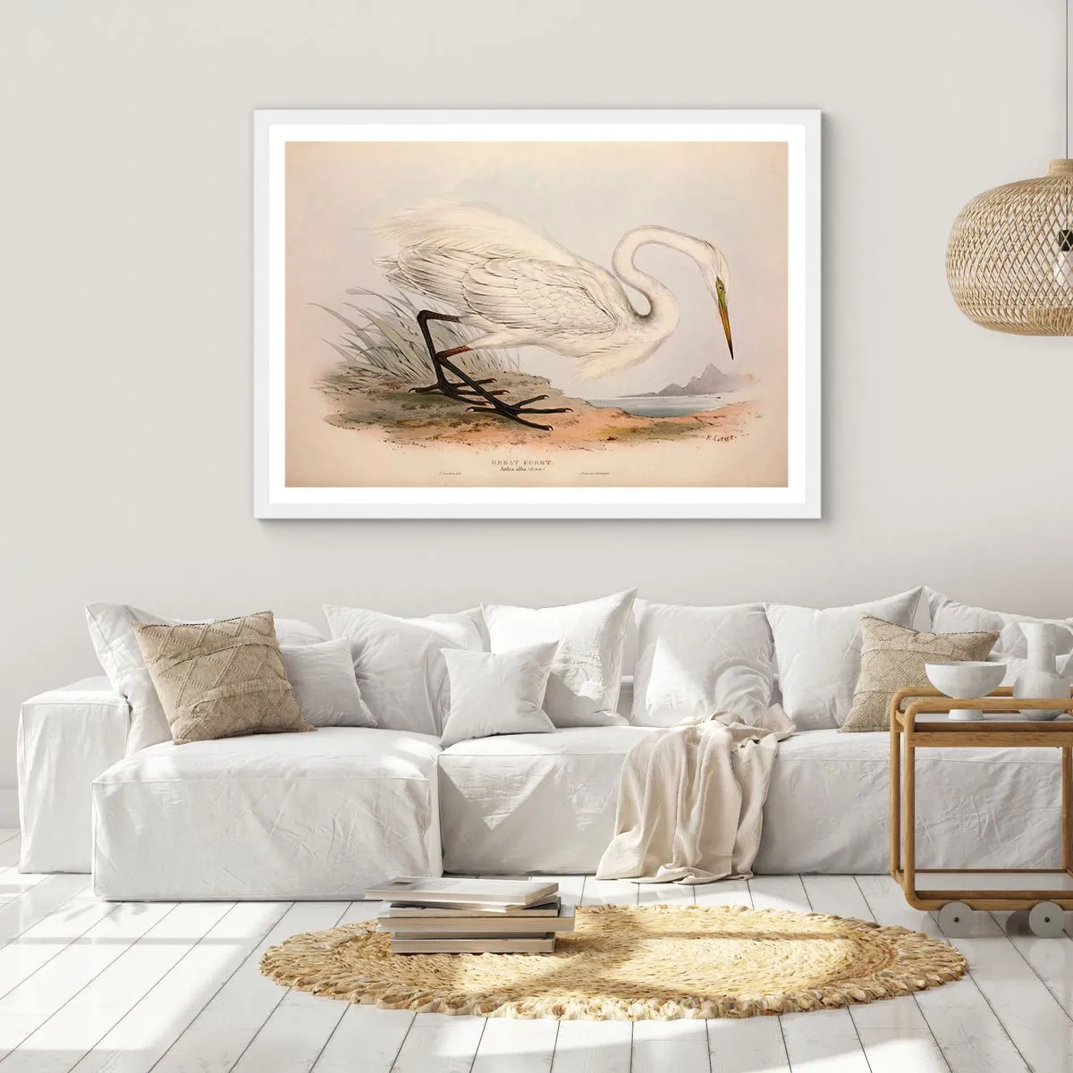 Poster in einem weißen Rahmen - Dame auf den Binsen - 70x50 cm