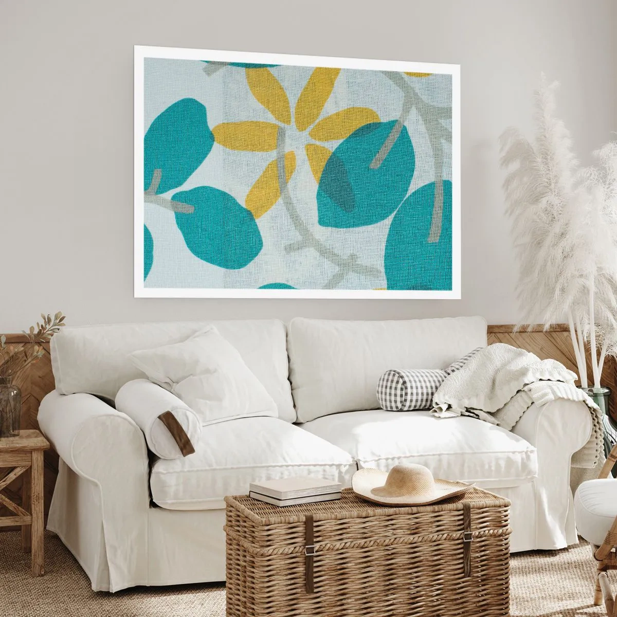 Poster - Unter den azurblauen Blättern - 91x61 cm